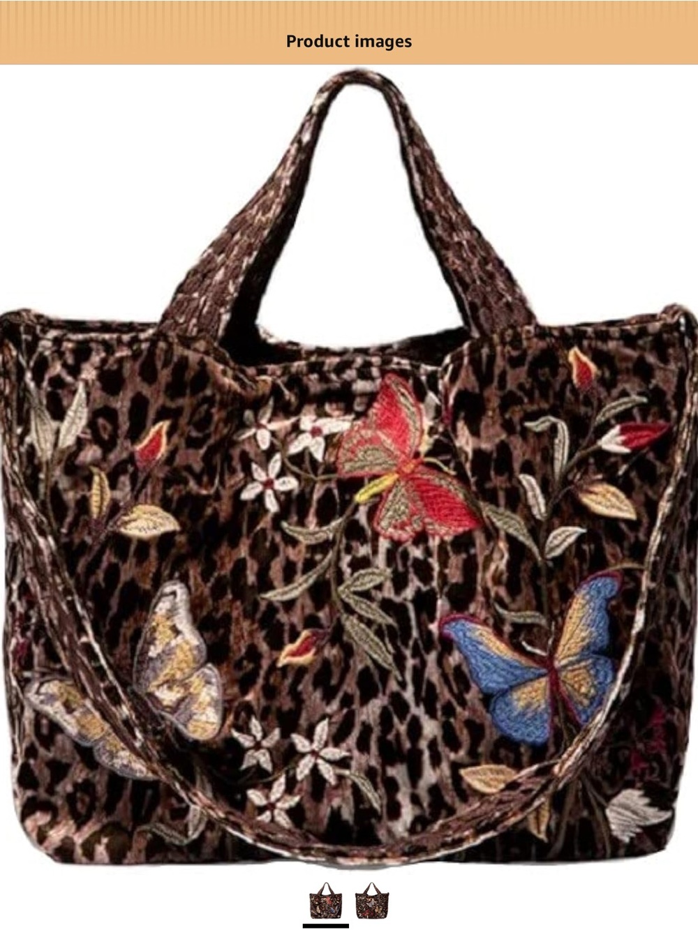 Johnny Was Boho Chic Penelope Velvet Tote Bag, NWT